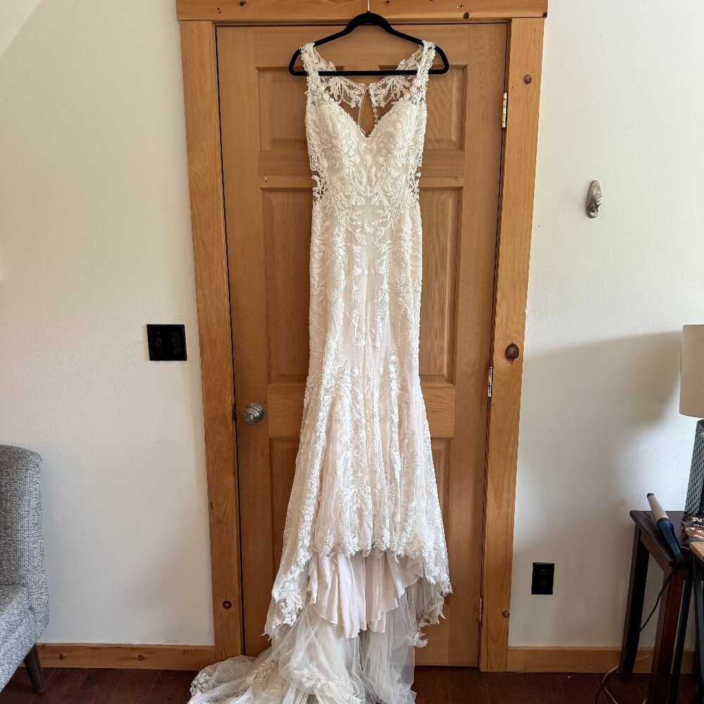 Lillian West Fit and Flare Gown with Cutout Detail - Size 12
